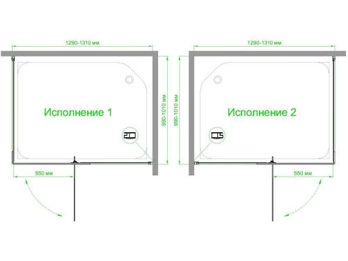 Душевой уголок Royal Bath HPVD RB1130HPVD-C-BL 130х100 стекло матовое профиль черный без поддона - фото 4