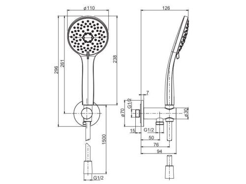 Душевая лейка Fima Carlo Frattini F2298CR цвет хром - фото 2