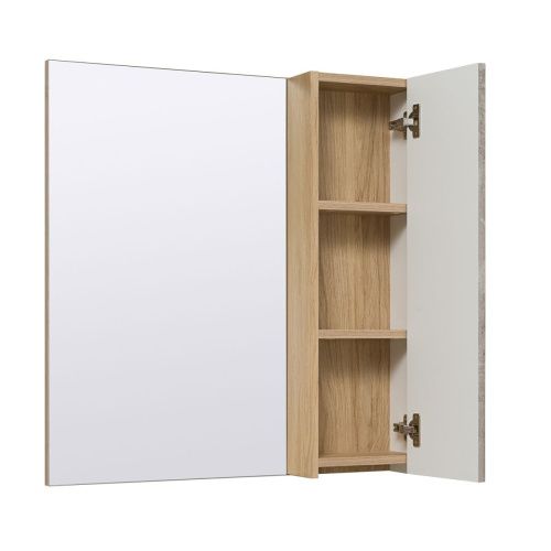 Зеркало-шкаф Runo Мальта 00-00001102 70х80 подвесной цвет коричневый/черный - фото 2