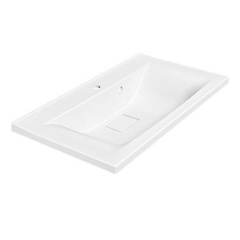 Раковина из искусственного камня Vincea VCB-3M900W 90х50 встраиваемая цвет белый 1 отверстие под смеситель