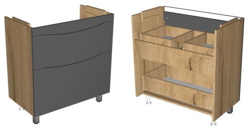 Тумба под раковину Corozo Лиана SD-00001837 80х40 напольная цвет черный/бежевый - фото 4