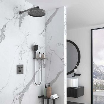 Душевая система Vincea Inspire VSFW-3I21MT2RGM встраиваемая в стену цвет вороненая сталь с термостатом