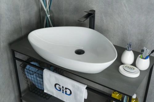 Раковина керамическая Gid Creativo 51117 70х40 накладная цвет белый без отверстий под смеситель - фото 2