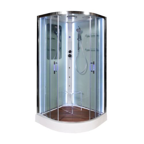 Душевая кабина AvaCan A09LED+GMKN 90х90 четверть круга с крышей ориентация универсальная